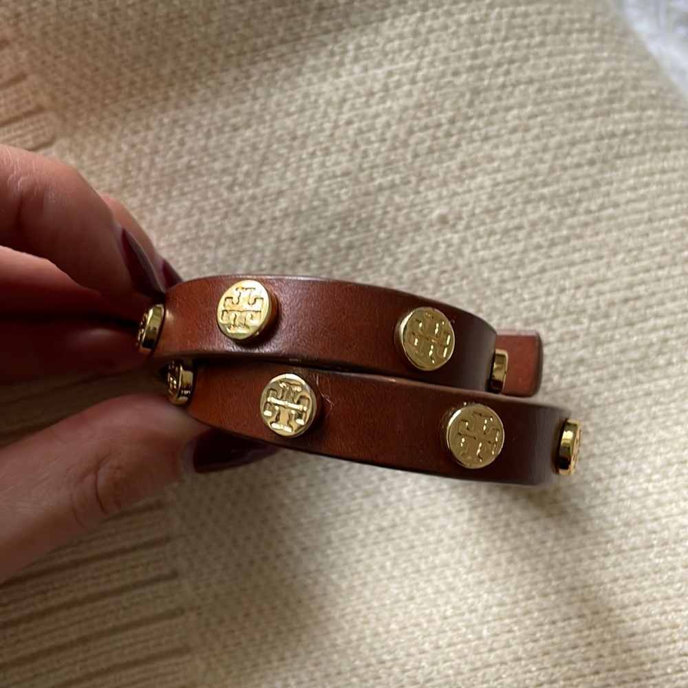 Tory Burch double studded logo wrap bracelet